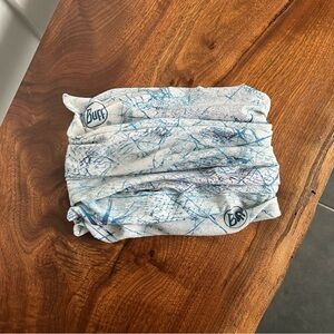 Buff Abstract Blue and White Neckwear